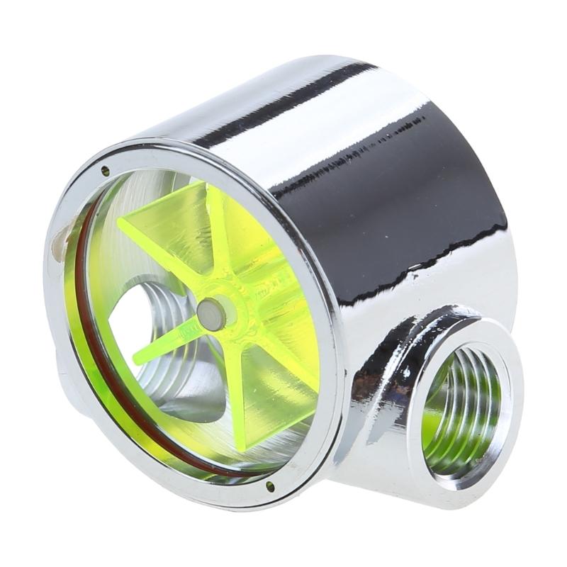 G1/4" Water Flow Indicator Flow Meter Indicator Compatible for W/ PC Water Cooling Acrylic & Metal Material Surface Poli