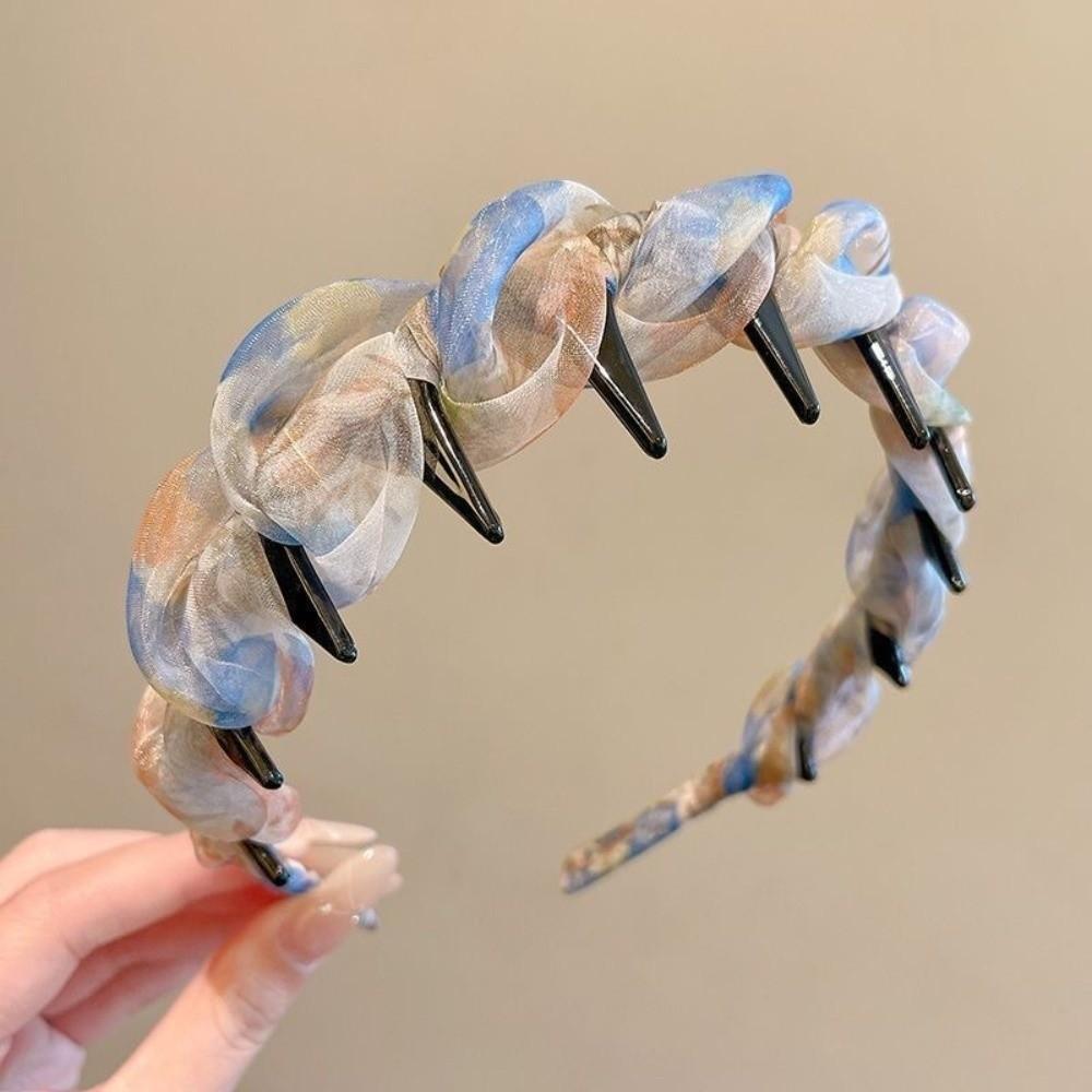 Pleated Hairband U Shape High Cranium Headband Elegant Hair Hoops Hair Accessories