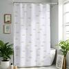 PEVA Waterproof Shower Curtain Mildew Bathroom Solid Curtain Wave Window Tulle Home Luxury with Hooks  Heavy S Fold Wavy Shower