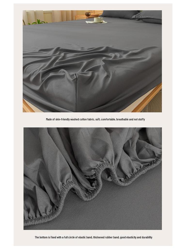 Soft and Smooth Solid Color Sanded Cotton Bed Sheet for Single and Double Beds, Offering Comfort and Protection Against Dust.