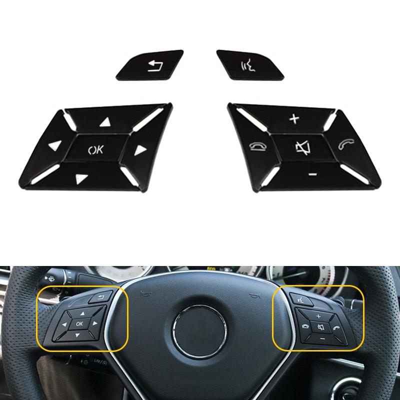 Черная наклейка на рулевое колесо, кнопка переключения, накладка для Mercedes Benz ABCE Ml Gl Cla Gla Glk Sl Class W176 W212 W204