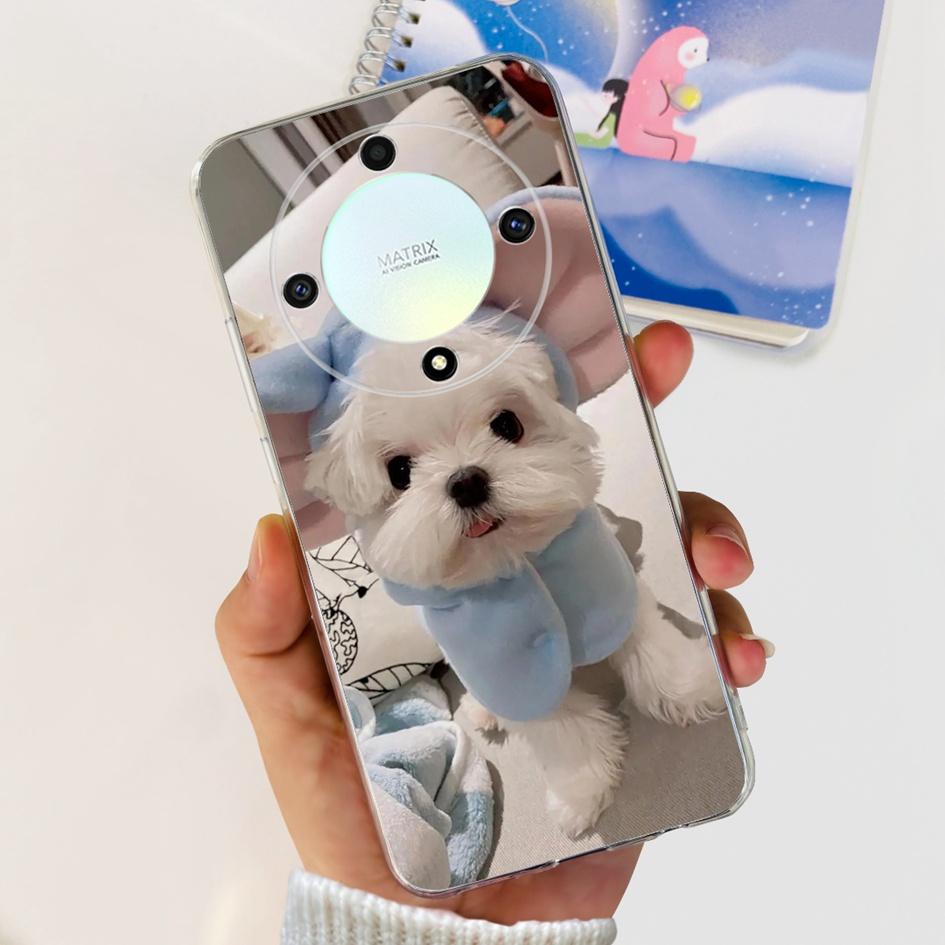 Чехол для Honor X9b 5G ALI-NX1 Популярный Цветок Мягкий Прозрачный Силиконовый TPU Чехол для Honor X9a RMO-NX1 HonorX9 ANY-NX1 Ударопрочный Funda