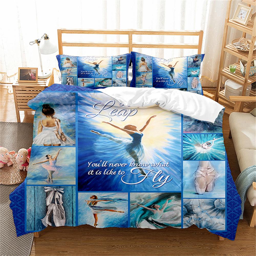 Комплект постельного белья на спортивную тематику для занятий йогой, баскетболом, софтболом, балетом, размер King Queen для детей, мальчиков и девочек, пододеяльник для спортсменов