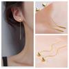 2022 Trend Korean Long Wire Tassel Thread Chain Climb Star Heart Beads Pendants Dangle Drop Earrings Straight Hanging Earings