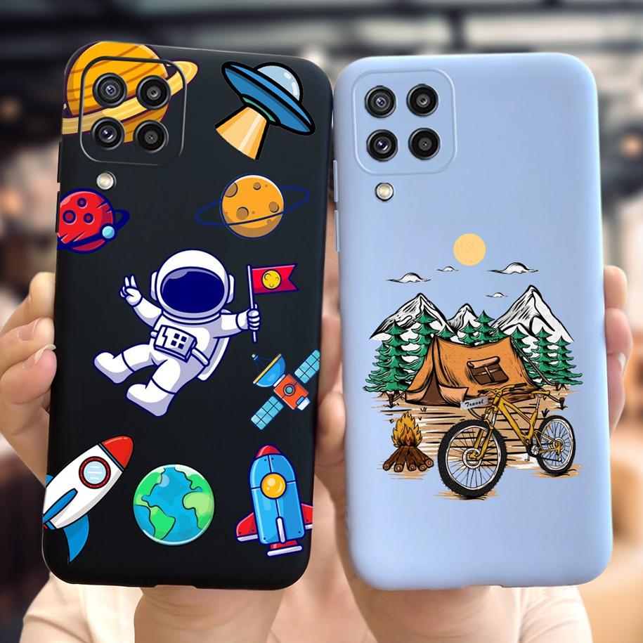 Чехол для Samsung M32 Силиконовая задняя крышка Чехол для телефона с цветами Для Samsung Galaxy M32 M12 M42 M52 A12 A22 A32 A42 A52 A72 5G Мягкий чехол