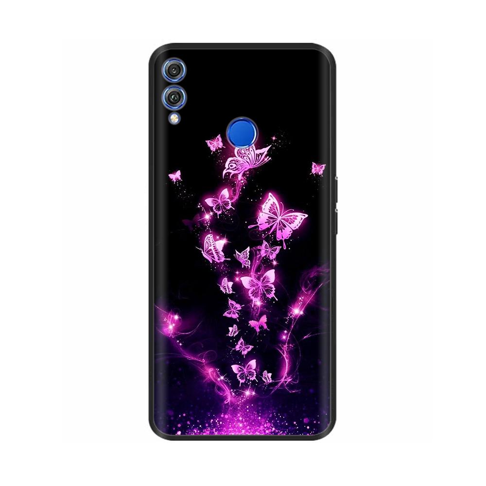 Для Honor 8X Чехол Мягкий Жидкий Силикон Полное Покрытие Чехол для Телефона Для Huawei Honor 8X Чехлы Honor8X Милый Панда Задняя Крышка Fundas
