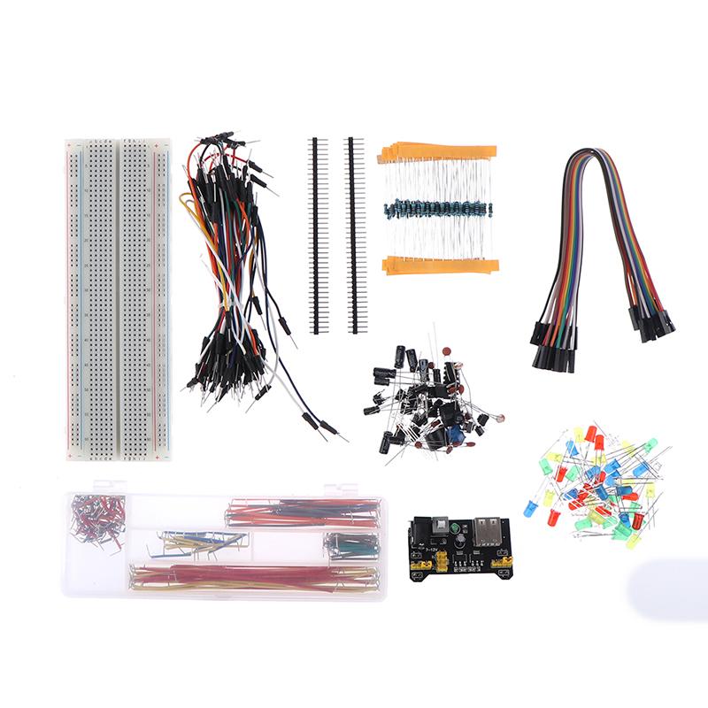 Electronics Component Basic Kit With 830 Tie-Points Breadboard Cable Resistor