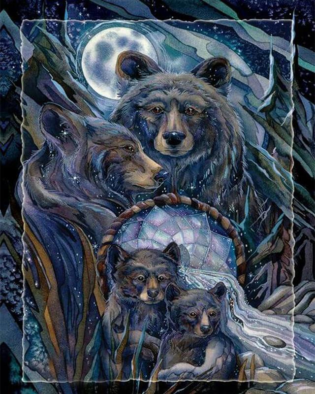 5D алмазная живопись волк полный квадратный круглый художественный горный хрусталь Алмазная вышивка животное Ловец снов мозаика вышивка крестиком домашний декор