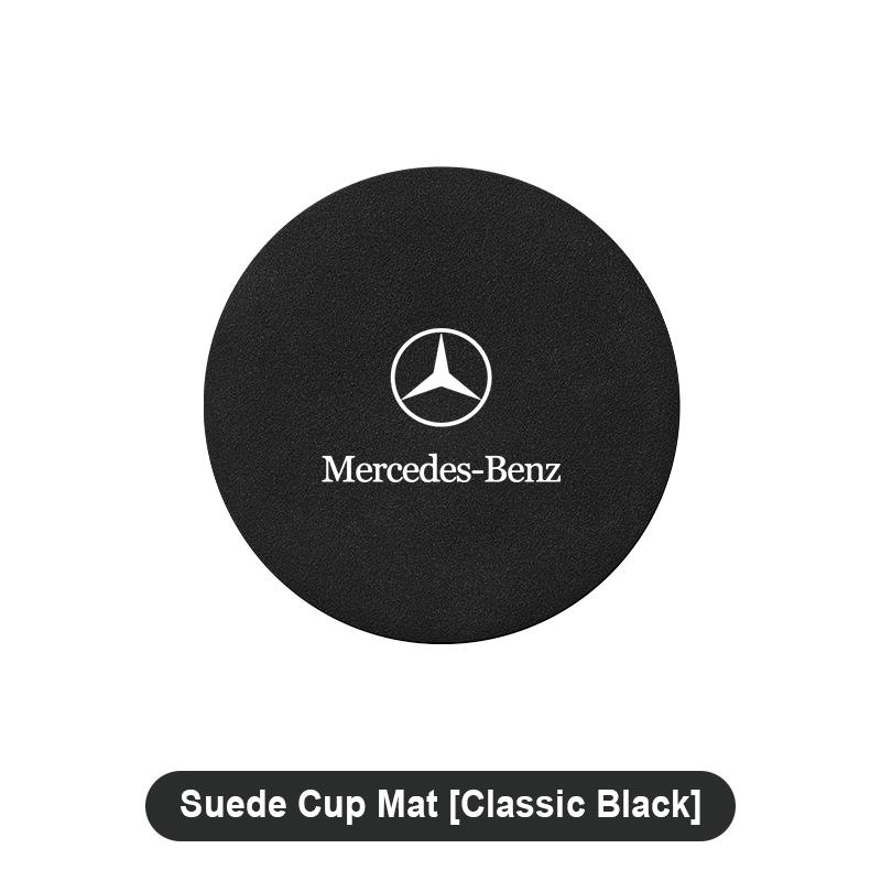 AABDB1 Suede Car Non-slip Water Cup Coaster Insulation Pad Decorative Water Stickers For Mercedes Benz GLA CLA GLK GLE CLS ML GL A B C