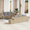 VidaXL 7-piece Garden Sofa Set with Cushions In Beige Poly Rattan 3358646