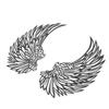 Angel Wings Metal Wall Art Indoor Outdoor Hanging Metal Angel Wings Wall Decor with LED Lights for Home Bedroom Living