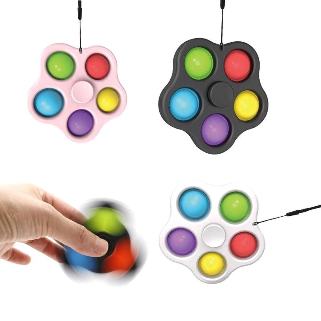 Fidget Toys Fidget Sensory Pop It Toy Push Pop Bubble Key Chain Spinner Simple Dimple Popit Fidget