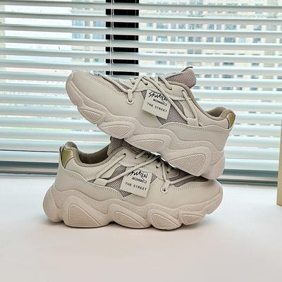 Осень Новые Папины Кроссовки Женские Студенческие Кроссовки для Бега Повседневная Обувь Толстая Подошва Увеличенная