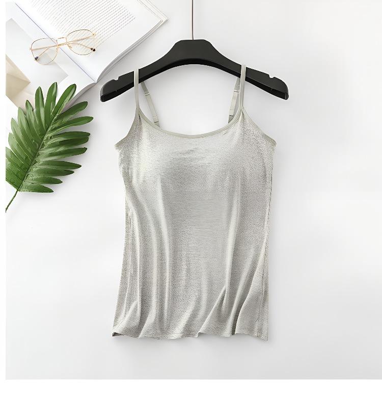 2025 New Slim Multicolor Female Camisole Large Size No Steel Ring Integrated Five-finger Chest Pad Bottoming Shirt