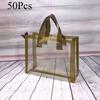 50Pcs Solid Color Plastic Grid Bag White/Black/Gold Christmas Gift Bag  Mother's Day