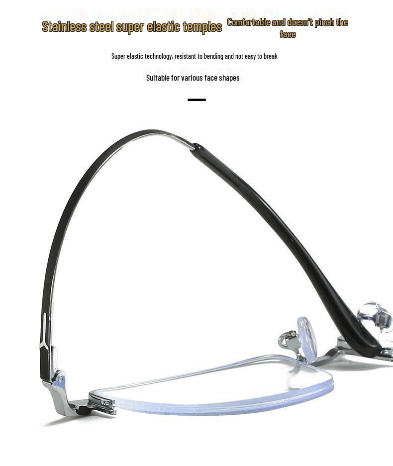 Дизайнерские очки для чтения из чистого титана | Мужские и женские HD-линзы из хрустального камня | Премиальные очки с защитой от синего света