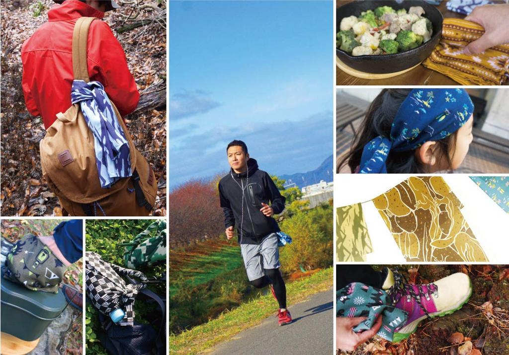 Maeda Senko ANDRIAS (Giant Salamander) Outdoor Tenugui (Tenugui) - Moutain, Gray, Size: Approx. 100cm x 34cm