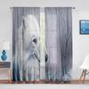 Волк Прозрачная Вуаль Занавес Ледяной Огонь Волки смотрят друг на друга Оконные Тюлевые Шторы для гостиной Спальня Кухня Декор Шторы