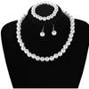 3-Piece Faux Pearl Jewelry Set - Elegant Beaded Necklace, Bracelet & Earrings - Ideal for Parties & Gifts