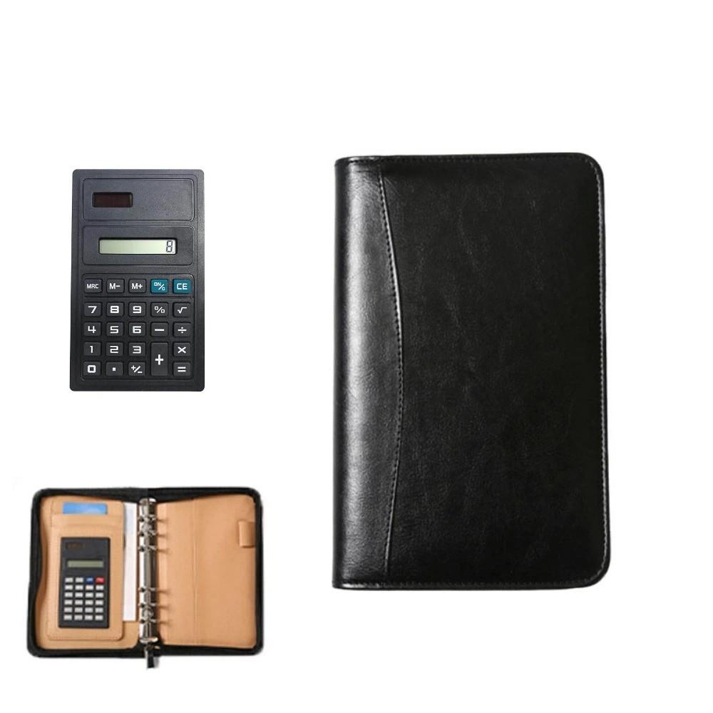 A6 File Folder PU Leather Work Record Book Multifunctional Loose Leaf Notebook Conference Use