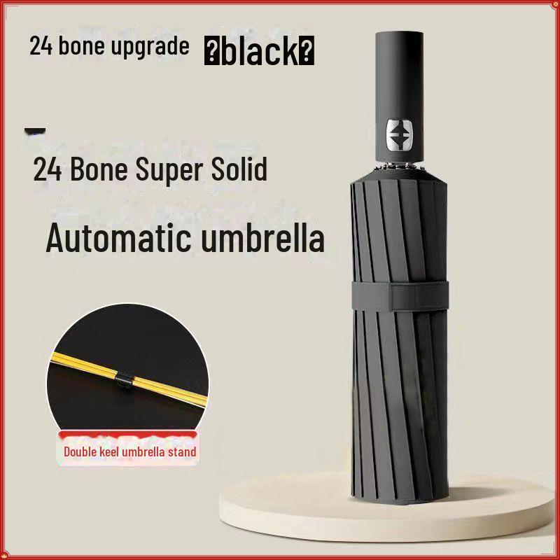 Автоматический складной зонт с 24 спицами для защиты от солнца и дождя с длинной ручкой — идеальный вариант для студентов, компактный и стильный