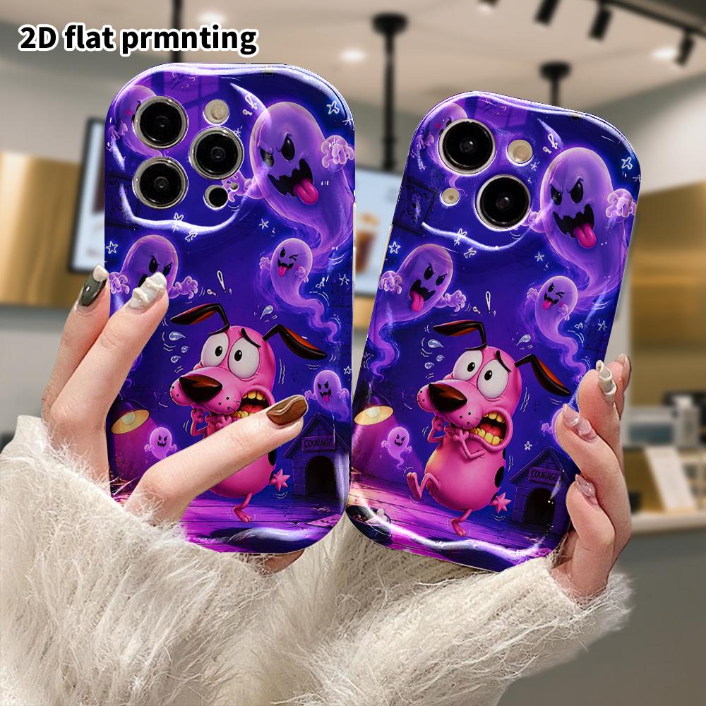 Phone case: 2D flat design suitable for iPhone 18 17 16 15 14 13 Pro protective case, timid puppy, perfect Christmas and Halloween holiday gift