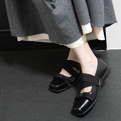 Версия из мягкой кожи~ Балетки Мэри Джейн на липучке, женские туфли супермягкие вечерние туфли на плоской подошве с нежным квадратным носком, серебристые одинарные туфли