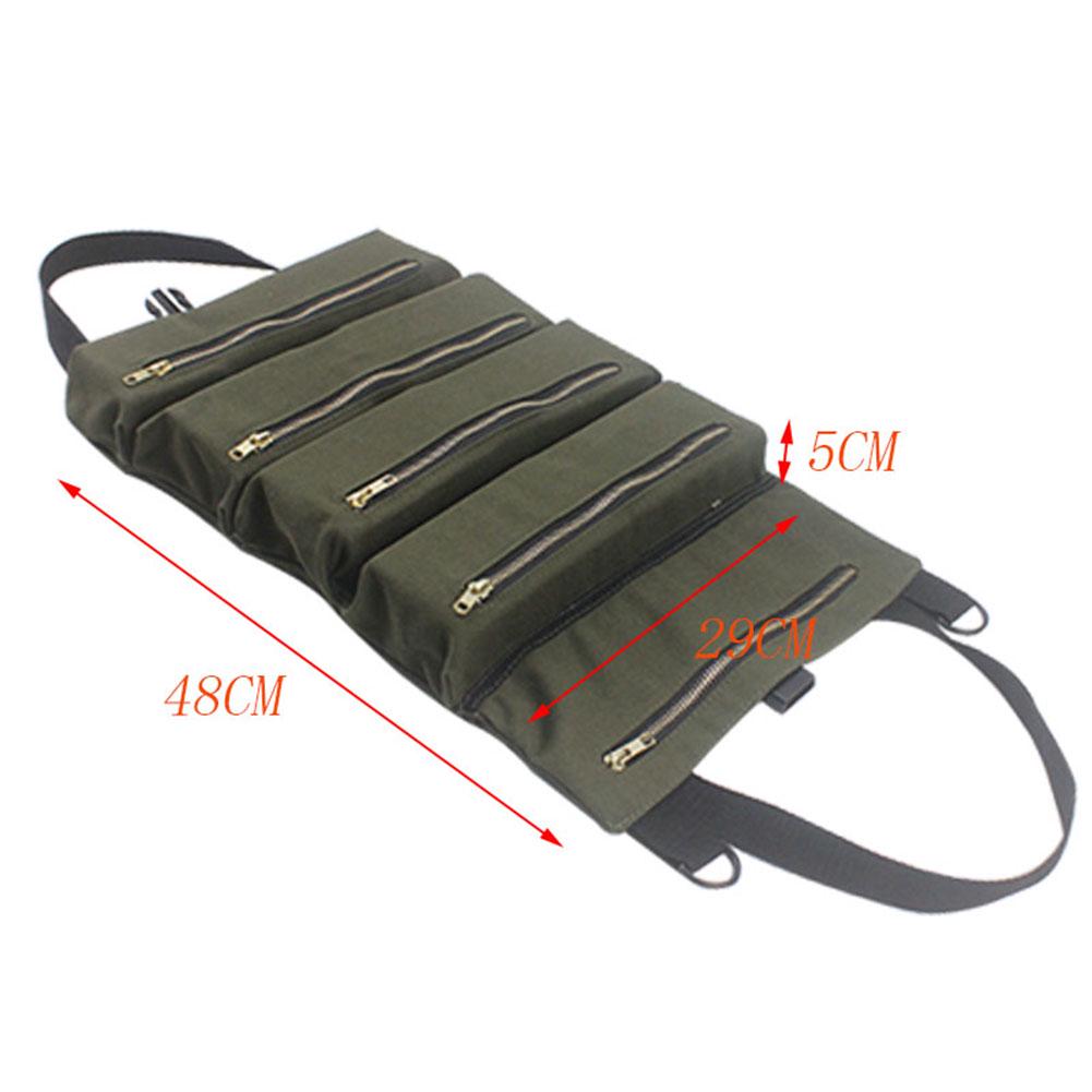 Портативный холщовый карман на молнии, рулон инструментов, гаечный ключ, отвертка, сумка для хранения, чехол