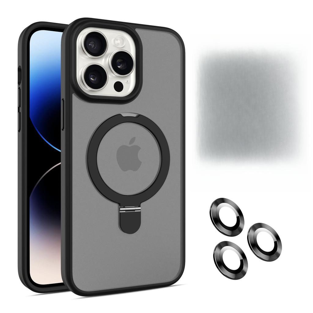 Подходит для IPhone15, Магнитный чехол для телефона, Ремешок против падения, Пленка для объектива, 14Promax, Apple 13, Матовая поверхность, Подставка
