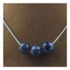 Stones and Minerals. 3 Sodalite 8mm Pearl Necklace Stainless Steel Chain.