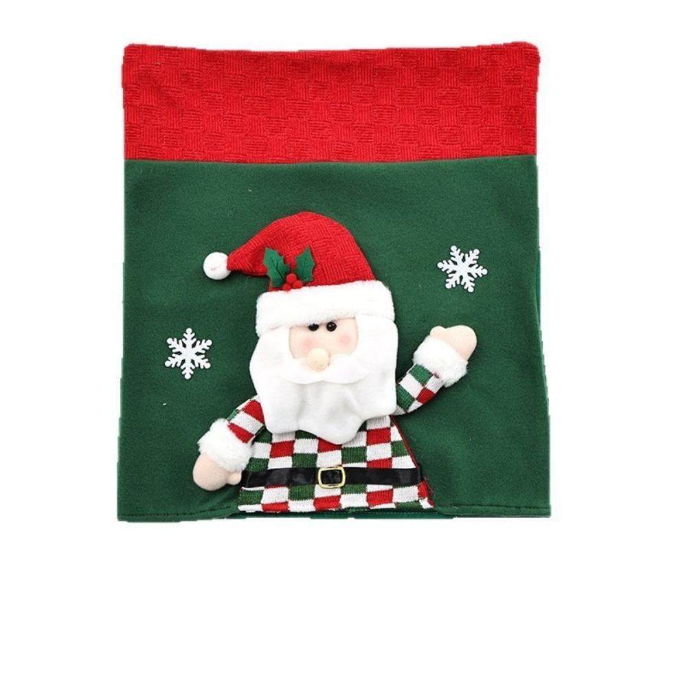 Snowman Christmas Chair Cover Elk Santa Claus Chair Back Cover Office Banquet