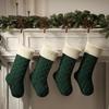 Large Knitted Christmas Stockings 18" Xmas Gift Stocking Hanging Decorations Festive Decor Candy Toys Bag Hanging Stocking for Mantel Window