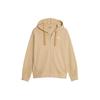 Logo Print Zip-Up Sports Casual Hoodie Women Jackets Camel 679597-84