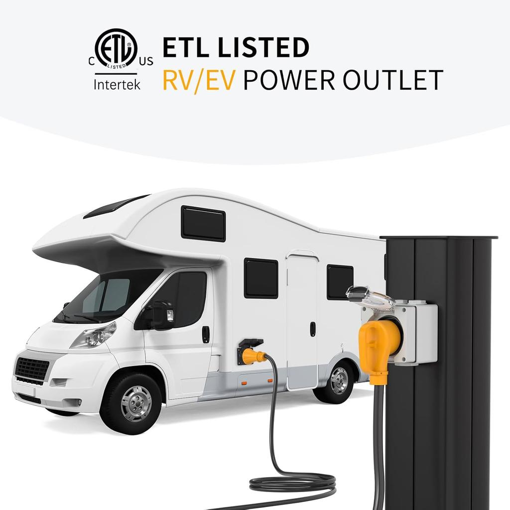 STARELO NEMA 14-50R Outlet,50Amp RV Power Outlet Box 125/250Volt,Outdoor dustproof and Weatherproof for RVs, Electric Vehicles, generators, Welding