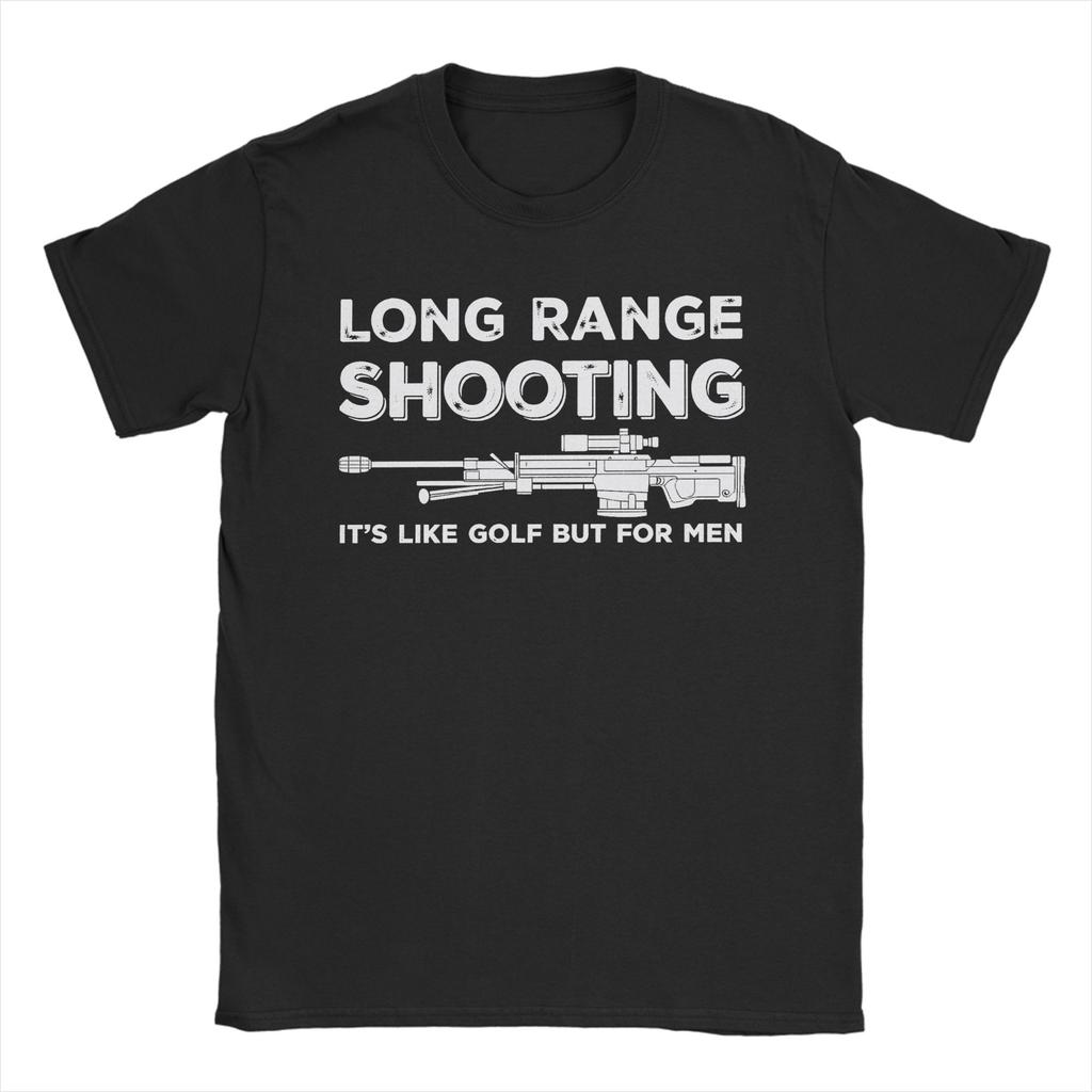 Long Range shooting it's like golf but for Unisex T Shirt Unisex's Pure Cotton Funny T-Shirt Round Collar Tee Shirt Short Sleeve Tops