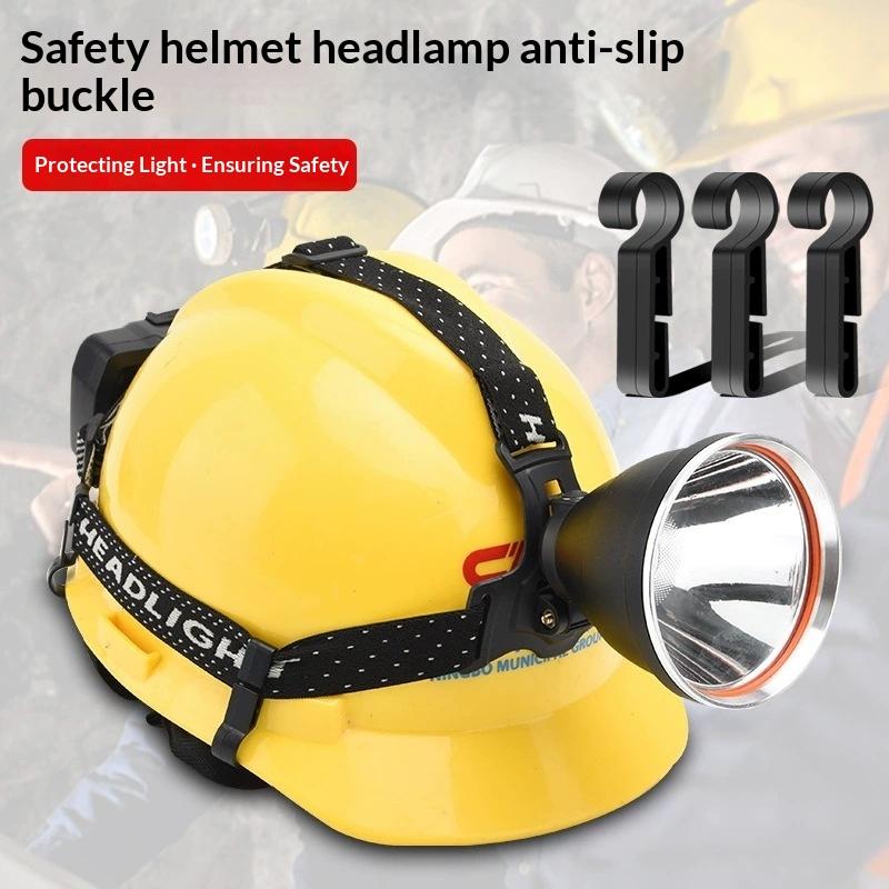 10Pcs Non-Slip Helmet Clips Plastic Head Light Attachment Accessories for Safety Caps Outdoor Cycling Construction Work
