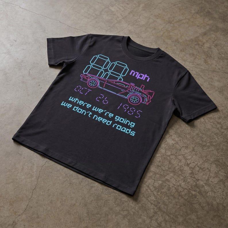 80s Future Movie Tshirt Retro 88mph Back To Film Graphic Print Short Sleeve Harajuku Y2k Casual Tshirt Men Women Streetwear