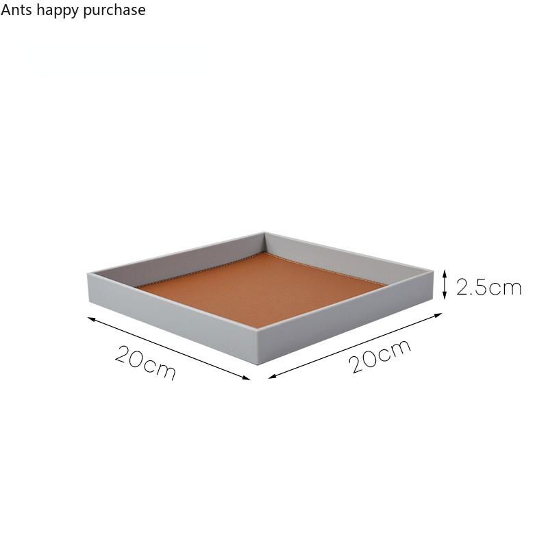 Квадратный поднос для хранения Кожаный пластиковый поднос Настольный органайзер Тарелка для ключей Чайные подносы Декоративная тарелка Органайзер Диск Украшение Поделки