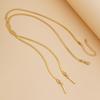 Крутое минималистичное медное ожерелье-цепочка в виде змеи для женщин, модное плетеное ожерелье с кристаллами и длинной кисточкой на ключицы, ожерелья, ювелирные изделия