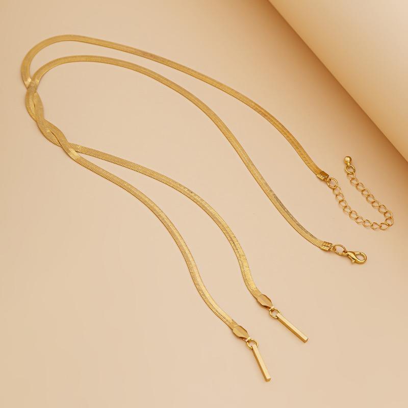 Крутое минималистичное медное ожерелье-цепочка в виде змеи для женщин, модное плетеное ожерелье с кристаллами и длинной кисточкой на ключицы, ожерелья, ювелирные изделия