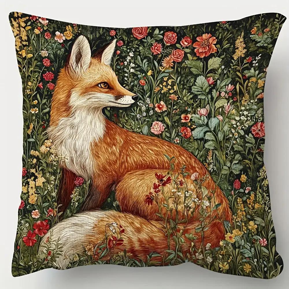 Vikama Vintage Forest Fox Pillowcase Machine Washable Home Decor Inspired By William Morris'S Dream Fox Suitable For Any Room