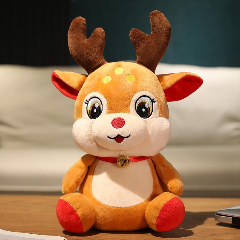 Cute Christmas Series Doll Santa Claus Elk Plush Toy Stuffed Soft Snowman Deer Toys for Kids Girls Xmas Hallowmas Gift Party