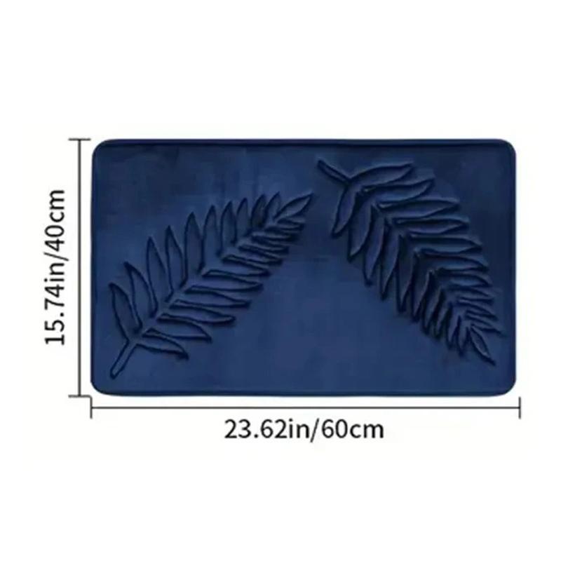 3 Piece Bathroom Mat Memory Foam Ultra Soft and Absorbent Leaf Bath Rugs Thick Washable For Bathroom Toilet Tub Mat Set