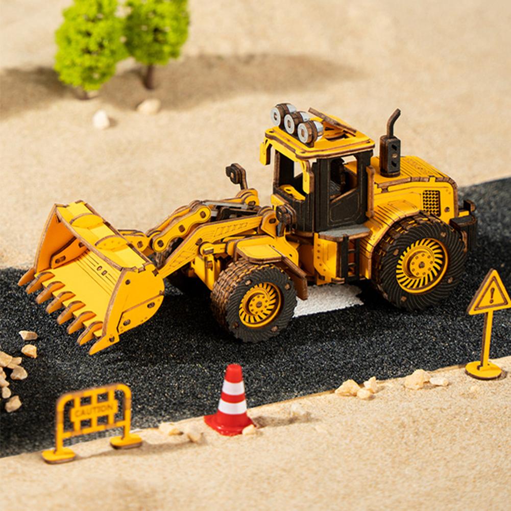 Hands Craft DIY 3D Wooden Puzzle Engineering Vehicle Model Puzzle Toys Creative Educational Toys Gifts For Kids Boys Girls