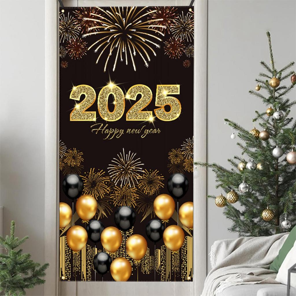 New Year's Eve Door Hanging Background Cloth New Year Party Decoration