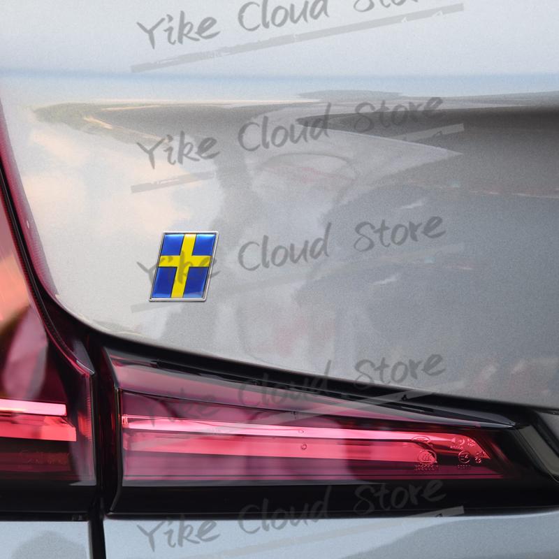 vzpgl9 Prancing Deer R Design Sweden Flag Elk Decoration Emblem Car Styling 3D Metal Badge For Volvo XC60 XC90 V40 Body Trunk Stickers