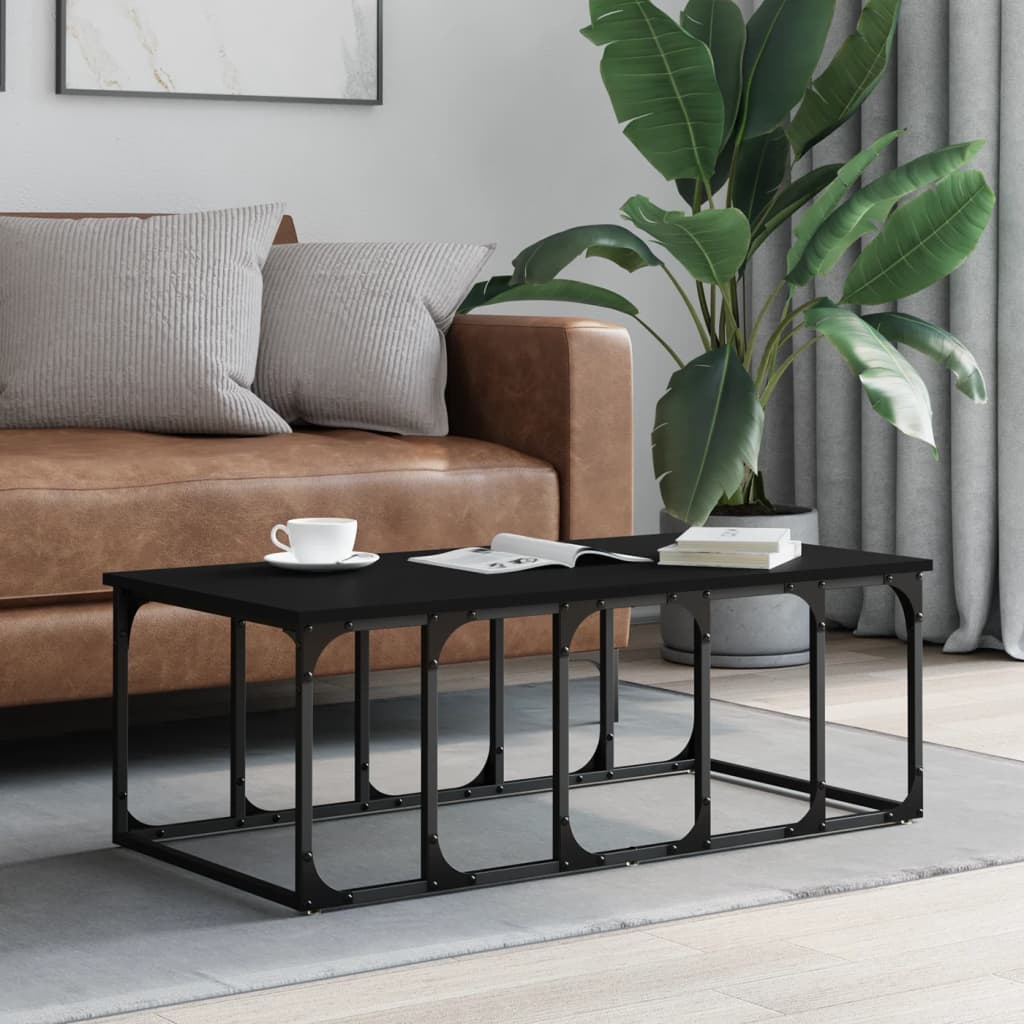 Coffee Table, Black, 100x50x35.5 Cm, Wood-based Material