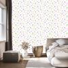 Colorful flowers, hearts and dots wallpaper for living room and bedroom 50x1000