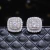 Cubic Zirconia Stud Earrings for Princess Square Shape Versatile Style Fancy Gift Women Earring Classic Jewelry