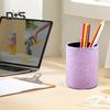 Круглый держатель для карандашей из искусственной кожи, настольный органайзер для хранения ручек, канцелярских принадлежностей, ножниц, контейнер для дома, школы, офиса, общежития